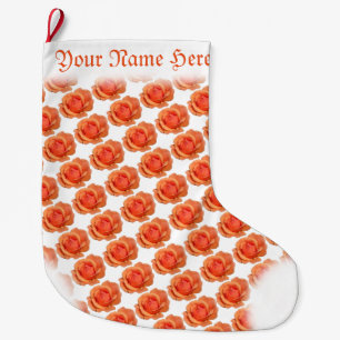 Meia De Natal Grande Rosa Laranja - Parando o Natal Personalizado