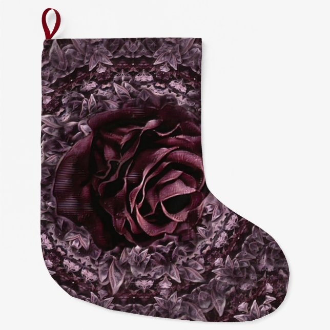 Meia De Natal Grande Rosa Mandala (Frente)