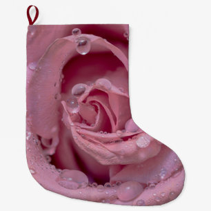 Meia De Natal Grande Rosa Rosa Rosa Rosa Rosa com Colírio
