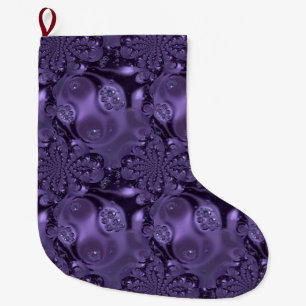 Meia De Natal Grande Roxo Líquido Roxo Elegante