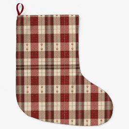 Meia De Natal Grande Rustic Evergreen & Cranberry Pet Stocking