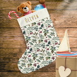Meia De Natal Grande Rustic Winter Leaves and Berries Personalizado<br><div class="desc">Adicione um toque da natureza ao seu decoro de Natal com esta elegante estocagem de Natal, com um padrão rústico de folhas de inverno, flores e bagas. O padrão botânico traz à sua lareira ou manta um estilo inspirado na safra, perfeito para criar uma atmosfera festiva aconchegante. Tanto decorativa quanto...</div>