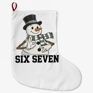 Meia De Natal Grande Seis Sete Boneco de Neve Natal Papai Noel 6 7 Xmas