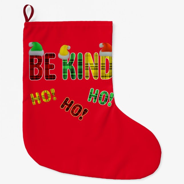 MEIA DE NATAL GRANDE SEJA GENTIL HO HO HO ENGRAÇADO NATAL PLAID CITAÇÃO (Frente)
