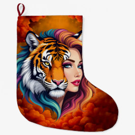 Meia De Natal Grande Selvagem Interior – Deusa do Espírito do Tigre. 
