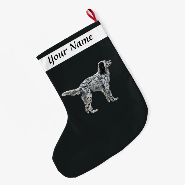 Meia De Natal Grande Setter Llewellin (Verso (Pendurada))