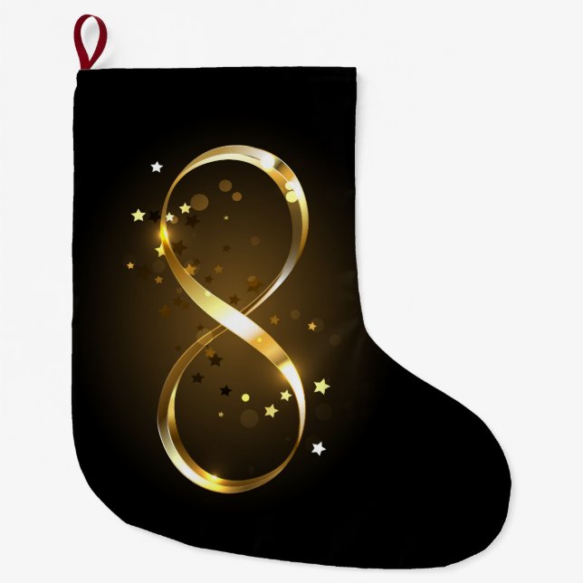 Meia De Natal Grande Símbolo Infinity do ouro (Frente)