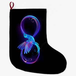 Meia De Natal Grande Símbolo Neon Infinity com Hummingbird brilhante