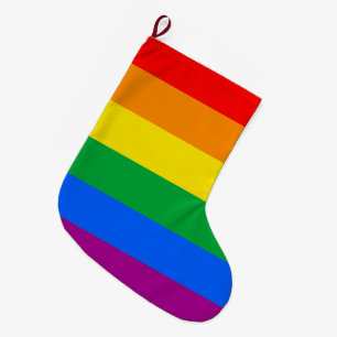 Meia De Natal Grande Sinalizador do Orgulho Arco-Íris LGBTQ+
