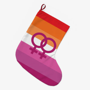 Meia De Natal Grande Sinalizador do Orgulho Lésbico WLW