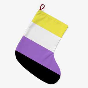 Meia De Natal Grande Sinalizador do Orgulho Não Binário