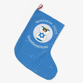 Meia De Natal Grande Sinalizador Israelita Anjo Hanukkah Personalizado