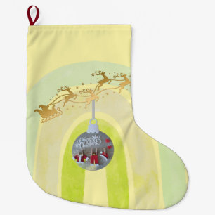 Meia De Natal Grande Sino de Natal fofo Arte de Linha
