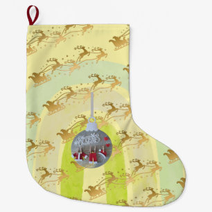 Meia De Natal Grande Sino de Natal fofo Arte de Linha