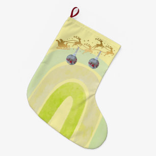 Meia De Natal Grande Sino de Natal fofo em Arte de Linha
