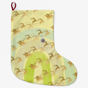 Meia De Natal Grande Sino de Natal fofo em Arte Linear