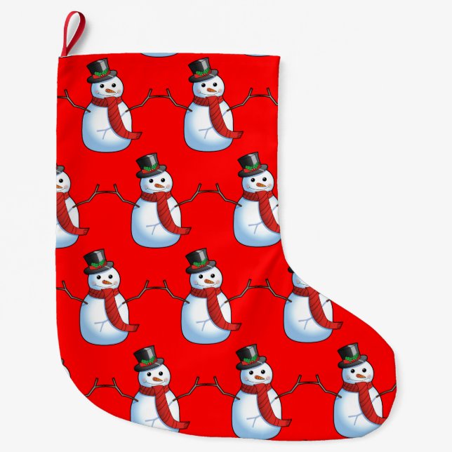 Meia De Natal Grande Snowman Christmas Socking (Frente)