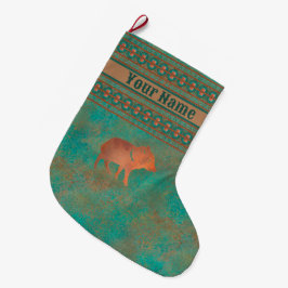 Meia De Natal Grande Southwest Cute Javelina Baby Personalizado