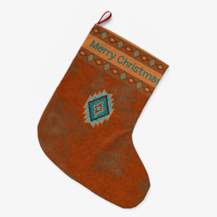 Meia De Natal Grande Southwest Diamond Personalizado