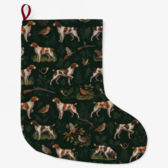 Meia De Natal Grande Spaniel da Bretanha (Frente)