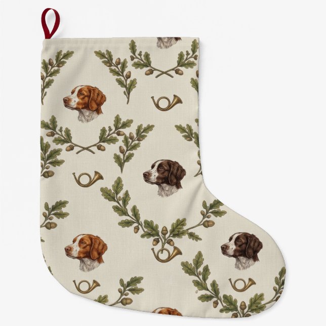 Meia De Natal Grande Spaniel da Bretanha (Frente)