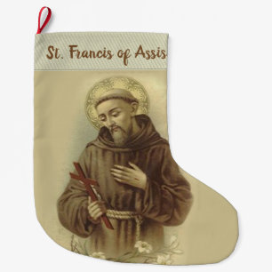 Meia De Natal Grande St Francis de Assisi