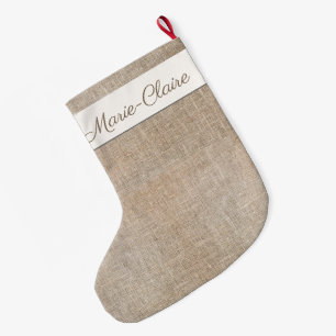 Meia De Natal Grande Stocks de Natal do Nome Personalizado Francês Jut