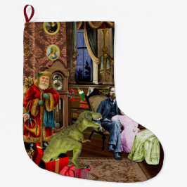 Meia De Natal Grande Su primer T-Rex