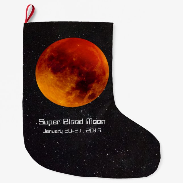 Meia De Natal Grande Super Sangue Moon Eclipse 2019 (Frente)