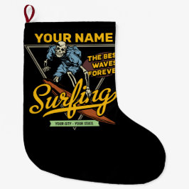 Meia De Natal Grande Surfer de Ondas de Estrada de Esqueleto Personaliz