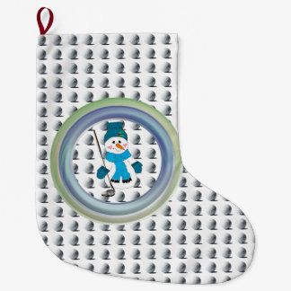 Meia De Natal Grande Swing Sazonal do Homem de Neve Golfista