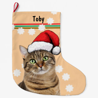 Meia De Natal Grande Tabby Cat Personal Pet