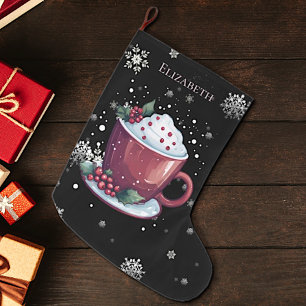 Meia De Natal Grande Taça Natal de Chocolate Quente Personalizado