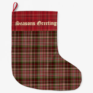 Meia De Natal Grande Tartan Clássico