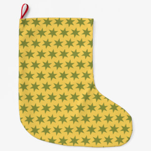 Meia De Natal Grande Teste padrão de estrelas que tende o amarelo verd