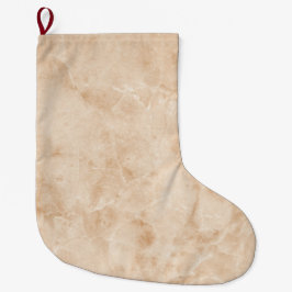 Meia De Natal Grande Textura de mármore cremosa