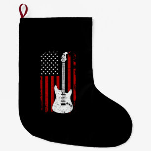 Meia De Natal Grande Toca Música Bandeira Americana dos EUA Violão Guit