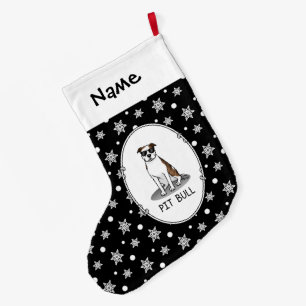 Meia De Natal Grande Touro legal com óculos solares (lt brindle white 3