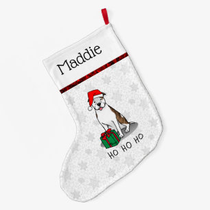 Meia De Natal Grande Touro para Papais noeis de Natal (lt brindle white