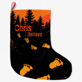 Meia De Natal Grande Traços De Pé Grande No Sunset