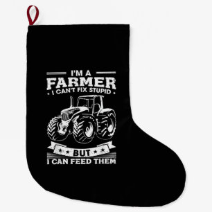 Meia De Natal Grande Trator de Agricultura Engraçado Eu Sou um Fazendei