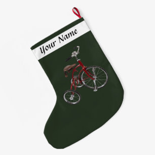 Meia De Natal Grande Triciclo Vermelho Vintage