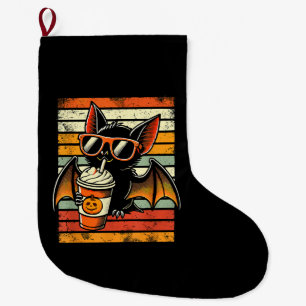 Meia De Natal Grande Trick ou Treine o Hipster de Bat Cute Latte Engraç