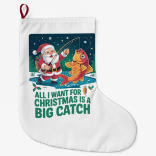 Meia De Natal Grande Tudo que eu quero no Natal é uma pesca de grandes