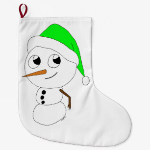 Meia De Natal Grande um boneco de neve chibi