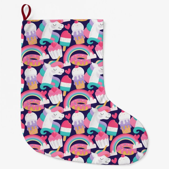 Meia De Natal Grande Unicórnio (Frente)