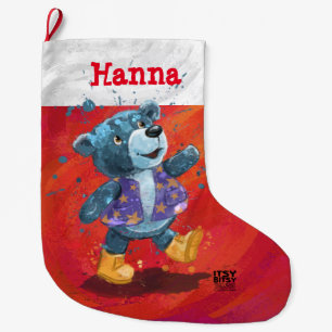 Meia De Natal Grande Ursinho De Teddy Sellie