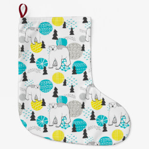 Meia De Natal Grande Urso polar