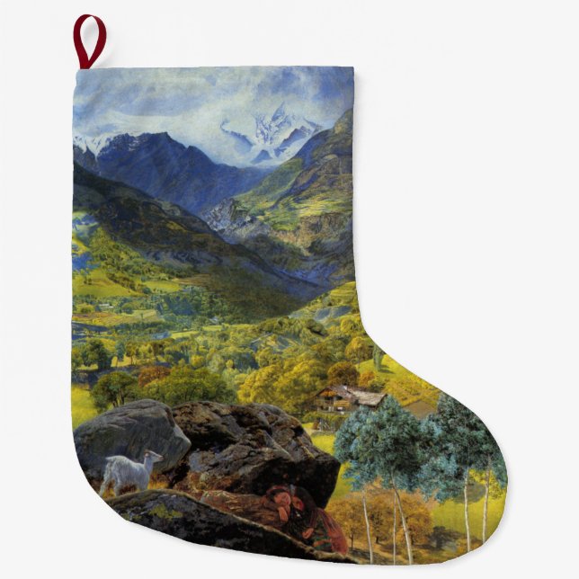 Meia De Natal Grande Val d'Aosta (paisagem alpina majestosa italiana) (Frente)