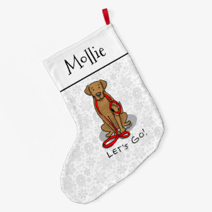 Meia De Natal Grande Vamos! Passear Chesapeake Bay Retriever (dg tan)
